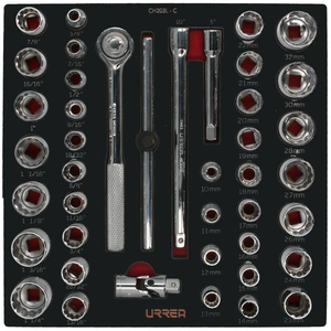 Juego de dados cortos y accesorios cuadro de 1/2" combinados 42 piezas, CH203-C Urrea