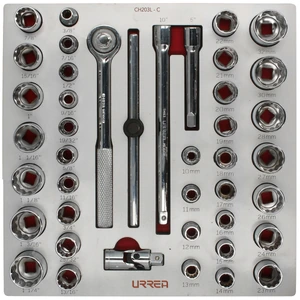 Juego de dados cortos y accesorios de 1/2" combinados 42 piezas, CH203L-C Urrea