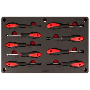 Urrea-CH275P / CH275P Juego de destornilladores con mango bimaterial de caja combinados 9 piezas, CH275P-C Urrea