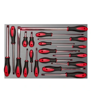 Urrea-CH307L / CH307L Juego de destornilladores mango bimaterial varias puntas 19 piezas, CH307L-C Urrea