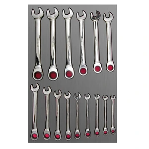 Juego de llaves combinadas de matraca métricas 15 piezas, CH313L-C Urrea