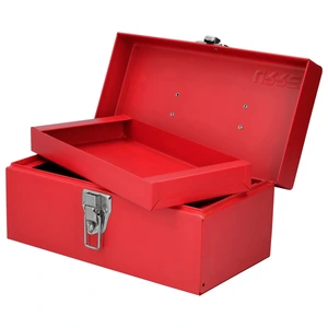 Urrea-D1 / D1 Caja portaherramientas métalica con asa plástica color rojo 11" x 6" x 5" Urrea