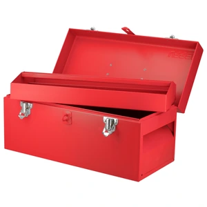 Urrea-D3 / D3 Caja portaherramientas métalica con asa plástica color rojo 16" x 7" x 7" Urrea