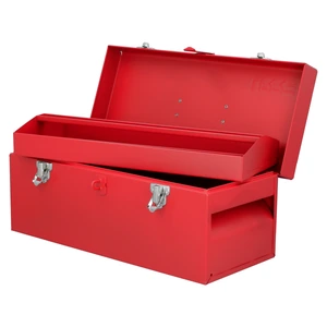 Urrea-D4 / D4 Caja portaherramientas métalica con asa plástica color rojo 17" x 7" x 7" Urrea
