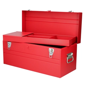Urrea-D8 / D8 Caja portaherramientas métalica con asa plástica color rojo 23" x 10" x 11" Urrea
