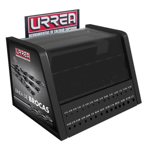 Urrea-EXBROCAN / EXBROCAN Exhibidor con brocas negras de acero de alta velocidad, 951 piezas