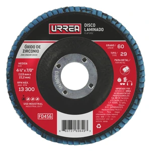 Urrea-FD456 / FD456 Disco laminado tipo 29 grano 60, 4-1/2" Urrea