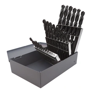 Juego de brocas negras de acer o de alta velocidad métricas z anco recto, 25 piezas