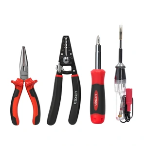 Juego de pinzas para electrici sta con mango bimaterial con p robador y destornillador, 5pz