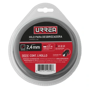 Urrea-ND24 / ND24 Nailon cuadro dual para desbrozadora doble blister, 2.4 mm x 12 m Urrea