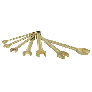 Urrea-UH1200H / UH1200H Juego de llaves combinadas de bronce-aluminio antichispa en pulgadas, 12 puntas, 7 piezas Urrea
