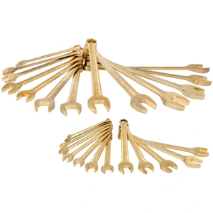 Urrea-UH1200QM / UH1200QM Juego de llaves combinadas de bronce-aluminio antichispa métricas, 12 puntas, 26 piezas Urrea
