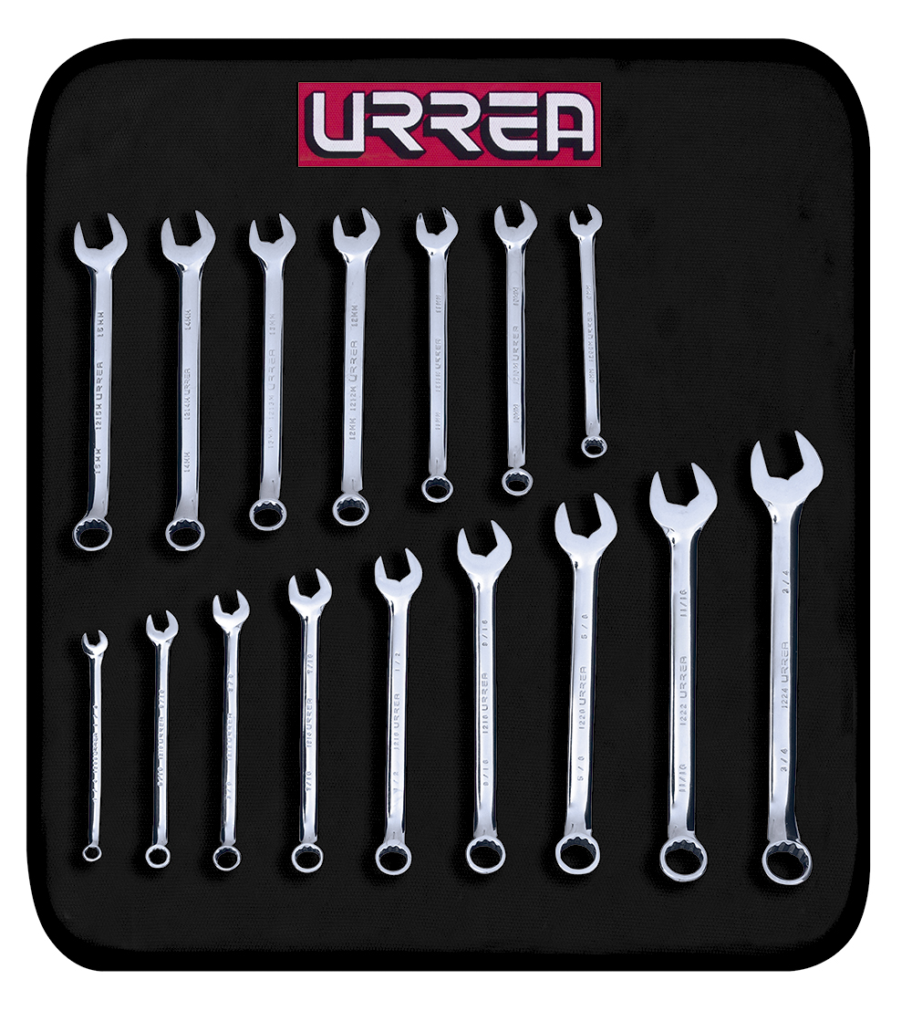 Urrea-1200FC / 1200FC TRUPER Juego de llaves combinadas pulido espejo