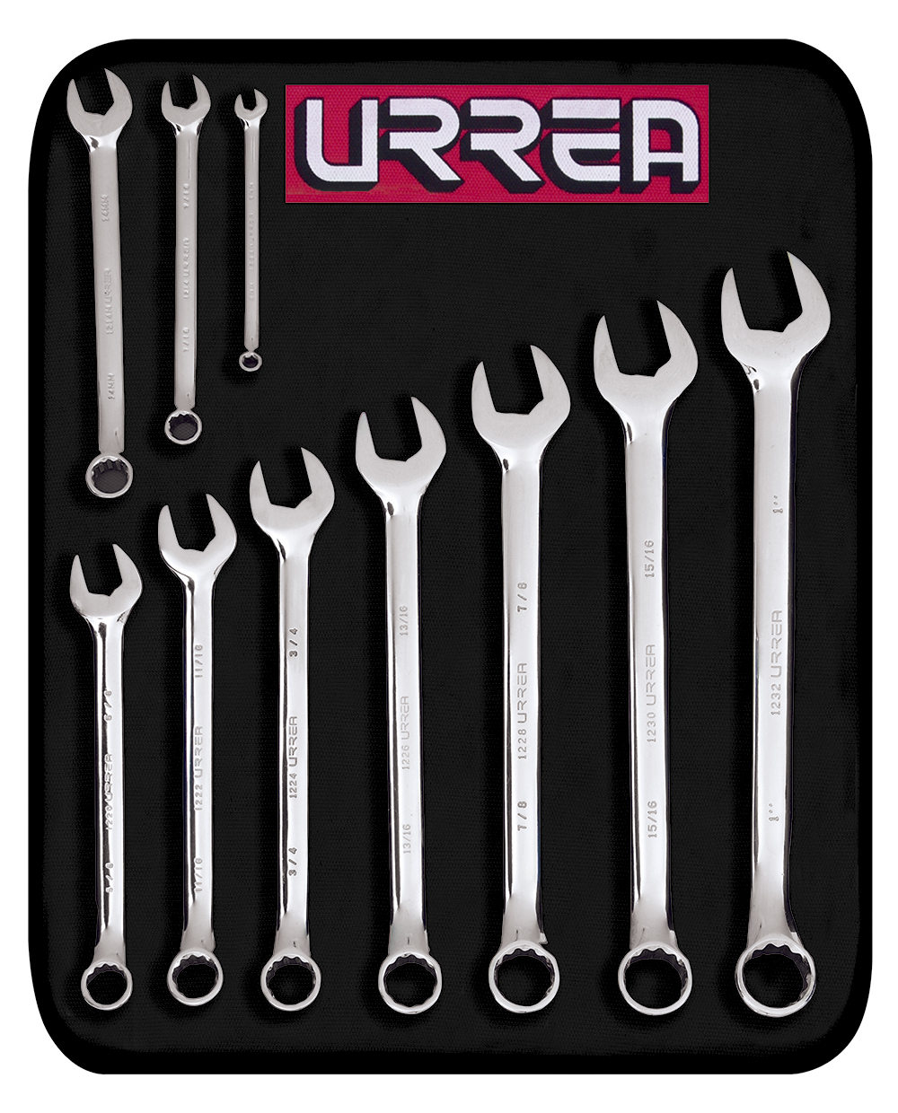 Urrea-1200G / 1200G TRUPER Juego de llaves combinadas pulido espejo en