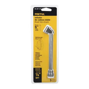 21694 / VAL-INF-1/4P Inflador de cabeza doble, cuerda 1/4 NPT, Pretul