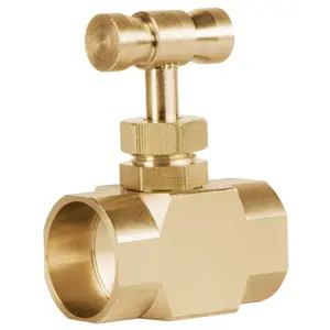 47617 / VGA-556 Válvula de aguja de latón para gas, soldable 1/2
