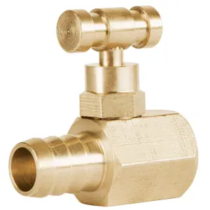 47621 / VGA-560 Válvula de aguja de latón para gas, espiga 3/8
