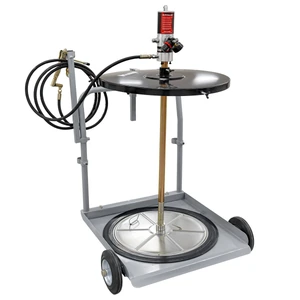 BOMBA NEUMATICA D/ENGRASE MOVIL C/MANGUERA Y RUEDAS 5800 PSI P/TAMBO DE 200L