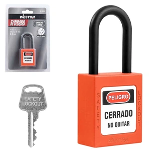 WESTON-BL-0092 / BL-0092 CANDADO DE BLOQUEO DIELECTRICO NARANJA 38MM (CAJA C/10 PZAS - PRECIO X PIEZA)