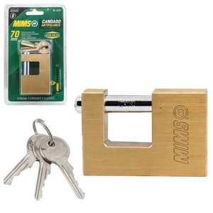 WESTON-BL-0225 / BL-0225 CANDADO ANTIPALANCA DE LATON SOLIDO 70MM C/3LLAVES (CAJA C/6 PZAS - PRECIO X PIEZA)