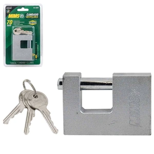 WESTON-BL-0235 / BL-0235 CANDADO ANTIPALANCA DE ACERO 70MM C/3 LLAVES (CAJA C/6 PZAS - PRECIO X PIEZA)