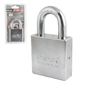 CANDADO CUADRADO D/ACERO GANCHO CORTO D/BORO ALTA SEGURIDAD 57MM C/2 LLAVES