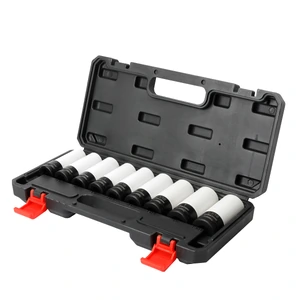 JGO. DE 9 DADOS DE IMPACTO LARGOS CUADRO 1/2" FRACC. Y METRIC.