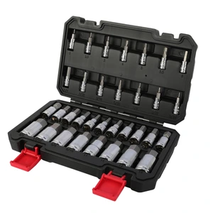 JGO. DE 33 DADOS DE IMPACTO CUADRO 1/4" 3/8" Y 1/2" PUNTA HEXAGONALE FRACC. Y METRIC.