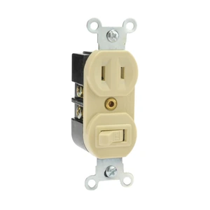 WESTON-EL-0000 / EL-0000 APAGADOR CON CONTACTO POLARIZADO MARFIL 15A 127V 8840100