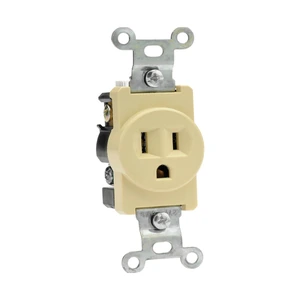 WESTON-EL-0070 / EL-0070 CONTACTO CARA DE CHINO SENCILLO ATERRIZADO MARFIL 15A 127V 8810100