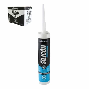 WESTON-LAR45 / LAR45 SILICON BLANCO P/BAÑOS Y COCINAS CARTUCHO 300ml (NO SE ACEPTA DEVOLUCION)