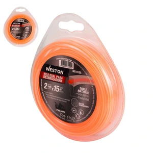 WESTON-MS-0155 / MS-0155 HILO DUAL P/DESBROZADORA EN BLISTER 2.0mm X 15m - NARANJA