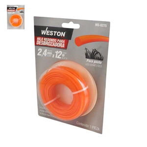 WESTON-MS-0275 / MS-0275 HILO REDONDO P/DESBROZADORA EN BLISTER 2.4mm X 12m - NARANJA