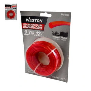 WESTON-MS-0280 / MS-0280 HILO REDONDO P/DESBROZADORA EN BLISTER 2.7mm X 12m - ROJO