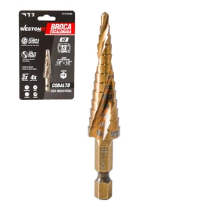 WESTON-ST-5-192-055 / ST-5-192-055 BROCA ESCALONADA ESPIRAL COBALTO #2 1/8'' - 1/2'' WESTON PLUS