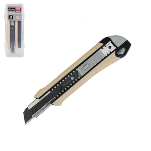 CUTER RETRACTIL PROFESIONAL ERGONAMICA DE ABS CON RECUBRIMIENTO GOMA TIPO MADERA 18x100MM