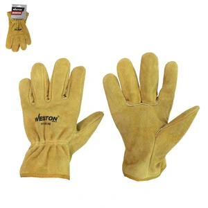 GUANTE DE TRABAJO DE CARNAZA RESISTENTE A LA ABRASION USO GENERAL ELASTICO AJUSTABLE 9.5"