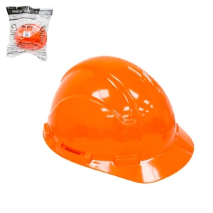 CASCO DE SEGURIDAD TIPO CACHUCHA C/MATRACA NARANJA