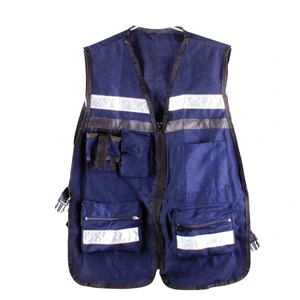 CHALECO TIPO SUPERVISOR AZUL UNITALLA