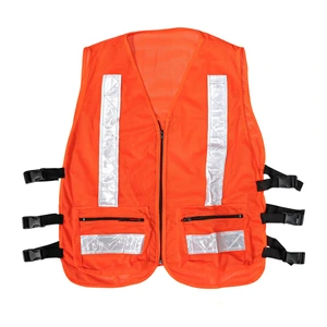 CHALECO MALLA ALTA VISIBILIDAD DE POLIESTER Y REFLEJANTE DE 2" NARANJA - UNITALLA