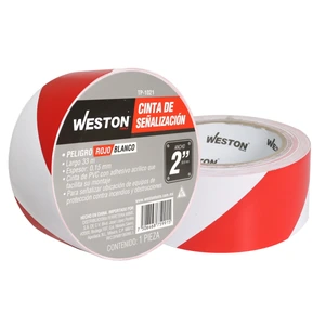 WESTON-TP-1021 / TP-1021 CINTA DE SEÑALIZACION BLANCO/ROJO 50mm X 33M (PRECIO X PIEZA)