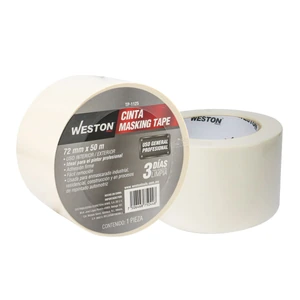 WESTON-TP-1125 / TP-1125 CINTA MASKING TAPE AUTOMOTRIZ/PROFESIONAL 3 DIAS 72MM x 50M (PRECIO X PIEZA)