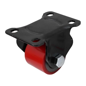 RODAJA FIERRO VACIADO C/PU ROJA FIJA HORQUILLA NEGRA