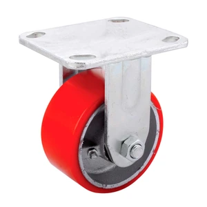RODAJA FIERRO VACIADO C/PU FIJA ROJA