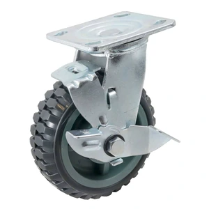 RODAJA DE PU CENTRO PP GIR. C/FRENO TIPO TRACTOR 6" (150*50MM)