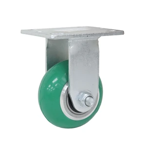 RODAJA PU VERDE C/ALUMINIO FIJA