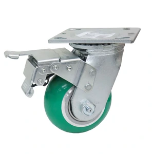 RODAJA PU VERDE C/ALUMINIO GIRA. C/FRENO TOTAL