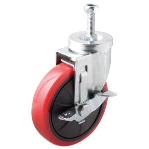 RODAJA P/SUPER C/FRENO 5" x 1-1/4" C/POSTE 60 MM