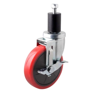 RODAJA P/SUPER C/FRENO 5" x 1-1/4" C/POSTE 60 MM (C/EMPAQUE DE GOMA)