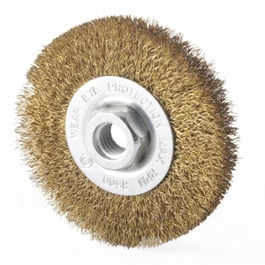 CEPILLO CIRCULAR ONDULADO 4" X 5/8"-11 ANCHO 1/2" A. LATONADO 0.012"